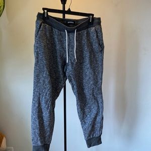 Express brand size S heathered grey sweatpants drawstring and 2 front pockets